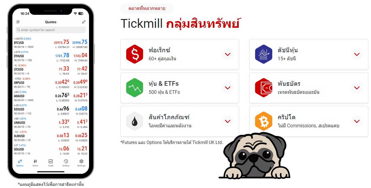 สินทรัพย์ที่สามารถเทรด tickmill