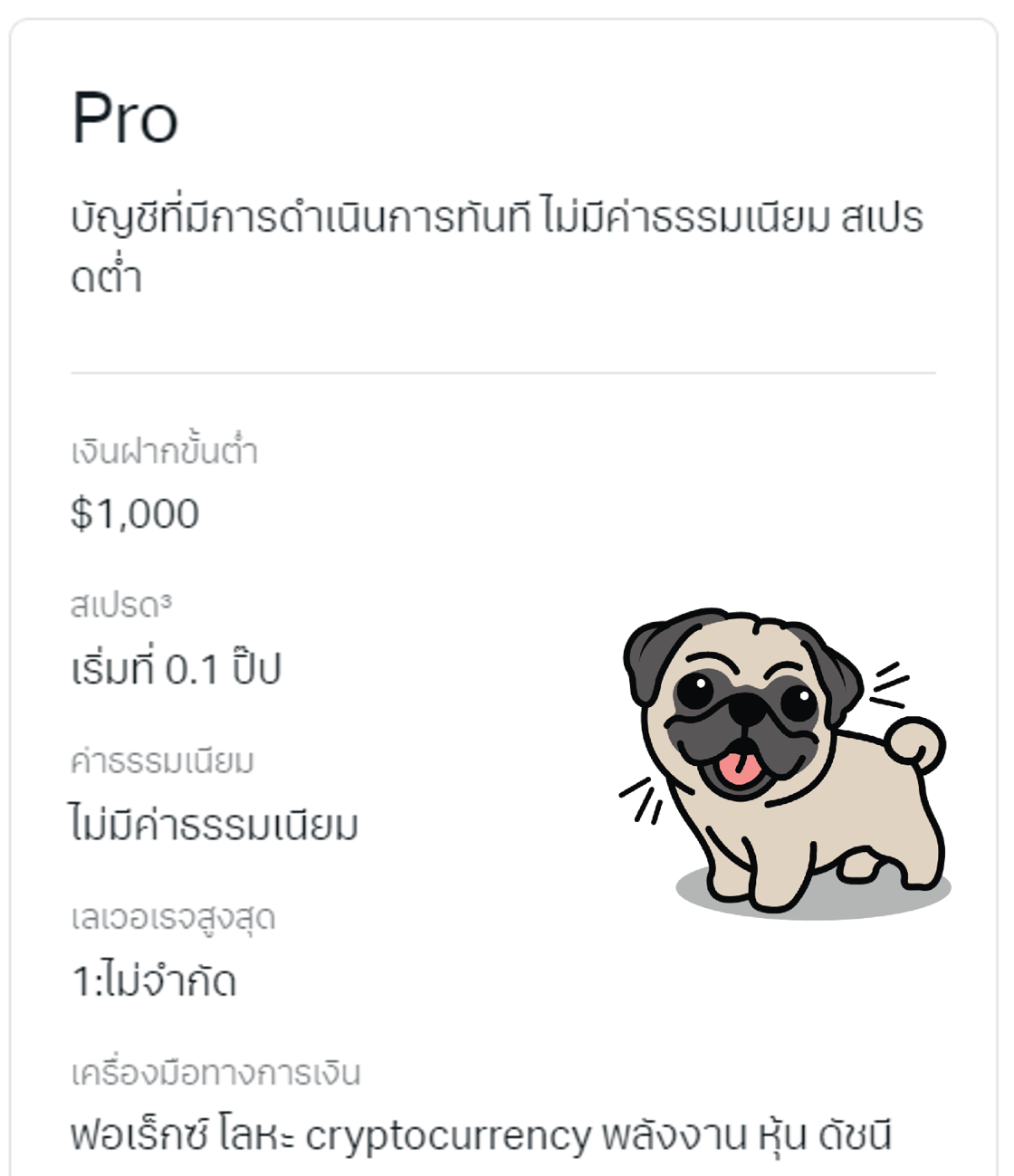 บัญชี Pro Exness