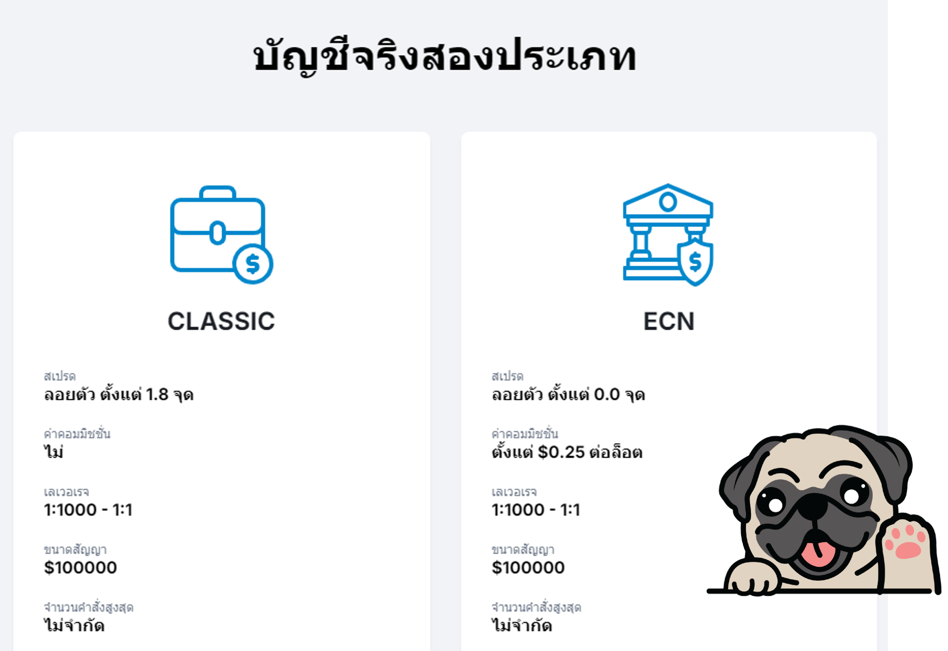 ประเภทบัญชี LiteFinance