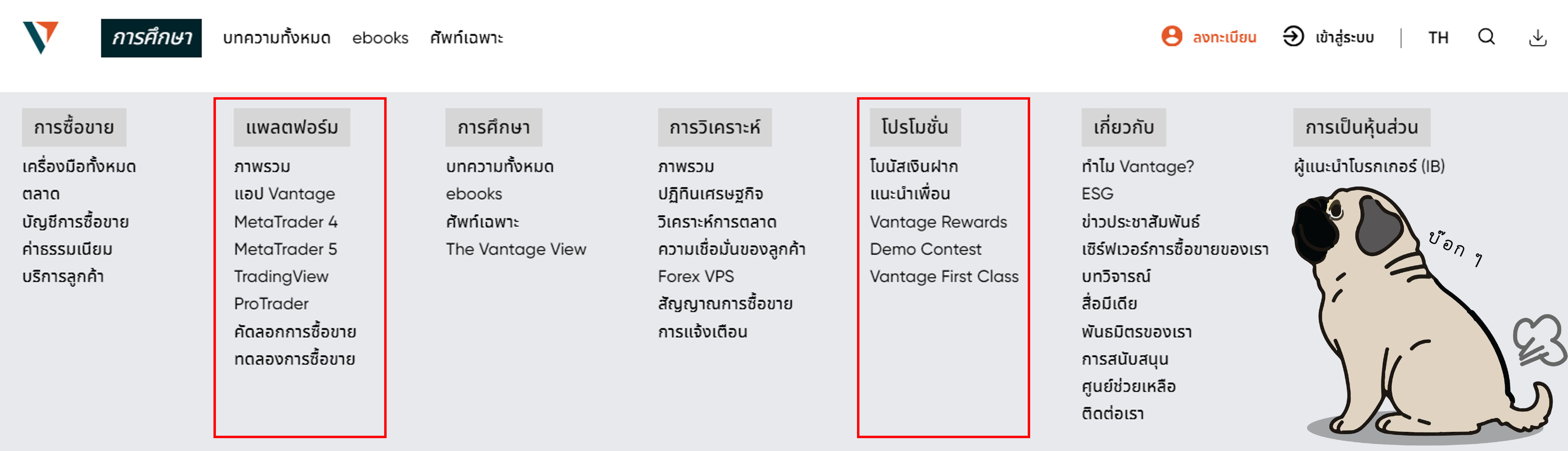 แพลตฟอร์มการเทรดของโบรกเกอร์ vantagemarkets